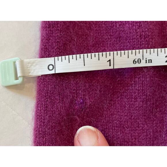 Ann Taylor Fuchsia / Purple V-Neck Long Sleeve Cashmere Sweater, M - Picture 9 of 9